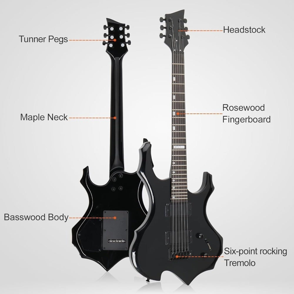Electric Guitar, Adjustable, Portable, Amp, Set, Black for Lessons and Practice detail image - detail view 4