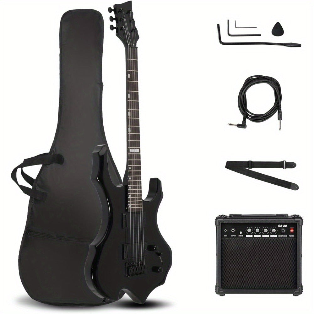 Electric Guitar, Adjustable, Portable, Amp, Set, Black for Lessons and Practice detail image - detail view 5