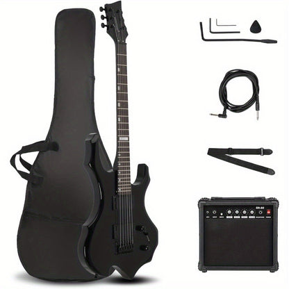Electric Guitar, Adjustable, Portable, Amp, Set, Black for Lessons and Practice detail image - detail view 5