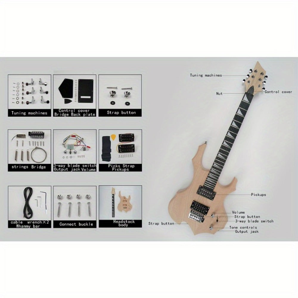 Electric Guitar, DIY, String, Flame for Lessons and Practice detail image