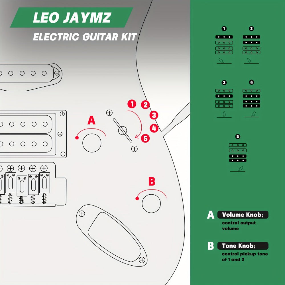 Electric Guitar, Full Size, 39 Inch, Leo, Jaymz, Inch for Lessons and Practice detail image - detail view 6