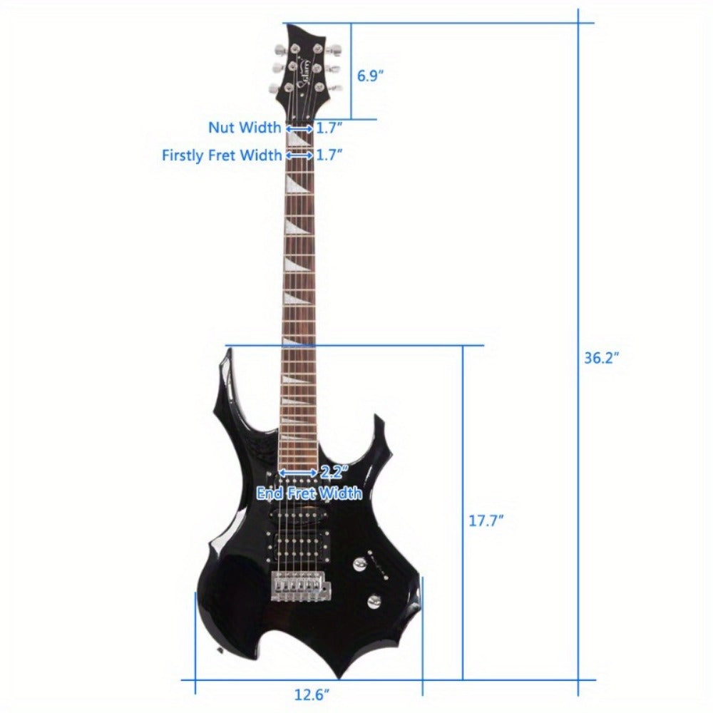 Electric Guitar, MOTOOS, Burning, Fire for Lessons and Practice detail image - detail view 9