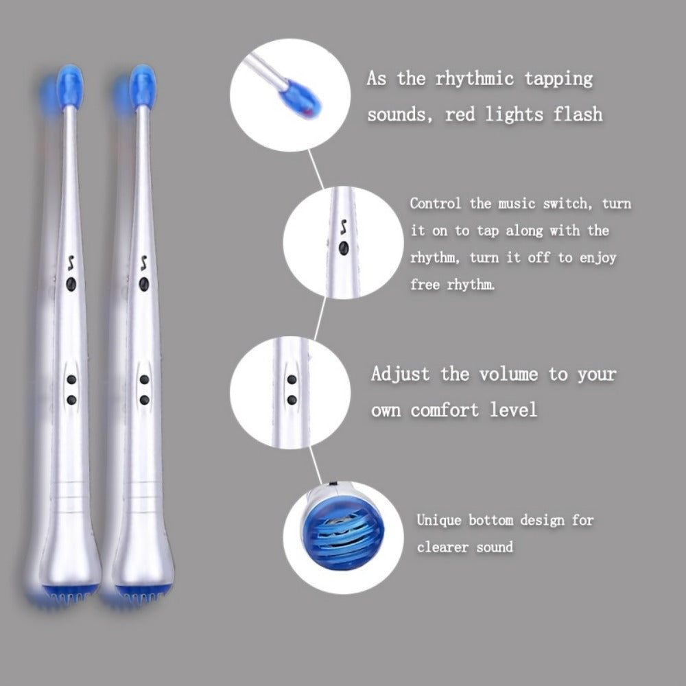 Electronic Air Drumsticks with Sound, LED Tips and Volume Control detail image