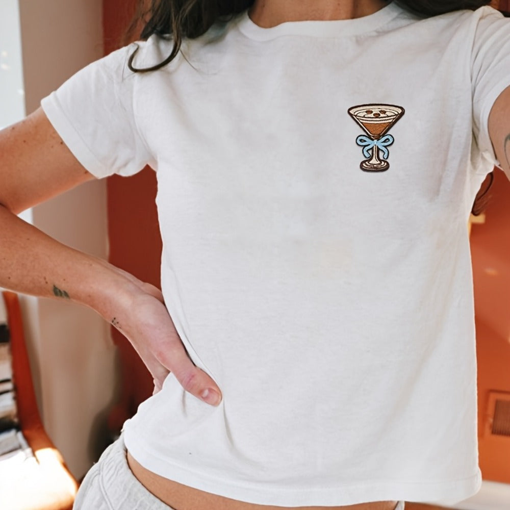 Embroidered Patch - Espresso Martini Set 5pcs Vintage Iron-On Polyester Patches for Clothing - product detail view 10