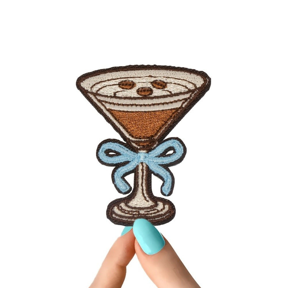 Embroidered Patch - Espresso Martini Set 5pcs Vintage Iron-On Polyester Patches for Clothing - product detail view 11