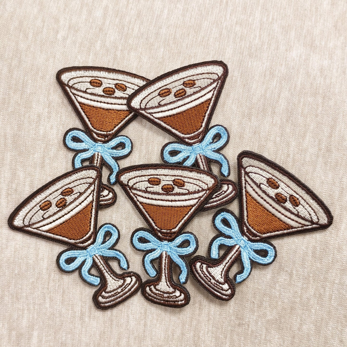 Embroidered Patch - Espresso Martini Set 5pcs Vintage Iron-On Polyester Patches for Clothing - product detail view 13