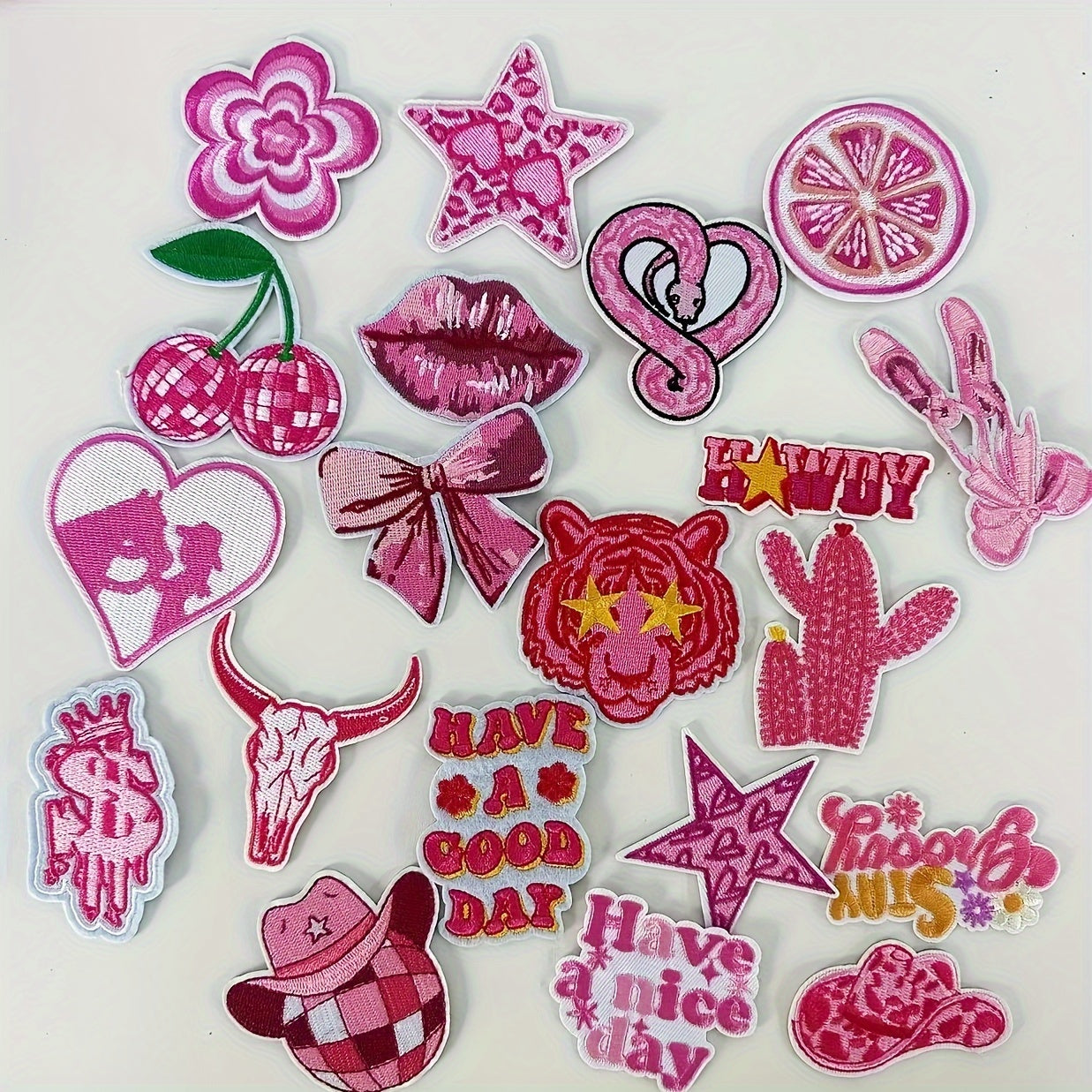 Embroidered Patch - Iron-On Patches Set of 20 - Y2K Aesthetic Cute Appliques for Jackets - product detail view 13