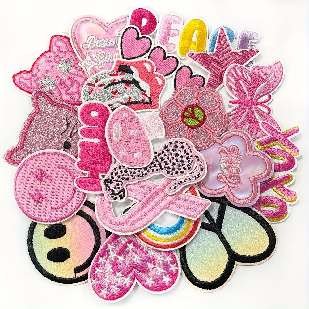 Embroidered Patch - Iron-On Patches Set of 20 - Y2K Aesthetic Cute Appliques for Jackets - product detail view 14