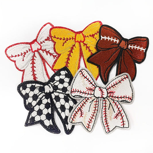 Embroidered Patch - Patches Set of 10 - Sports Bow Baseball Football Rugby Iron-On Sew-On - main product view