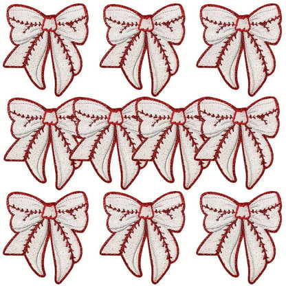 Embroidered Patch - Patches Set of 10 - Sports Bow Baseball Football Rugby Iron-On Sew-On - product detail view 3