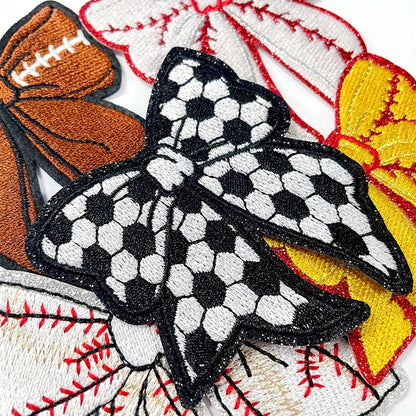 Embroidered Patch - Patches Set of 10 - Sports Bow Baseball Football Rugby Iron-On Sew-On - product detail view 4