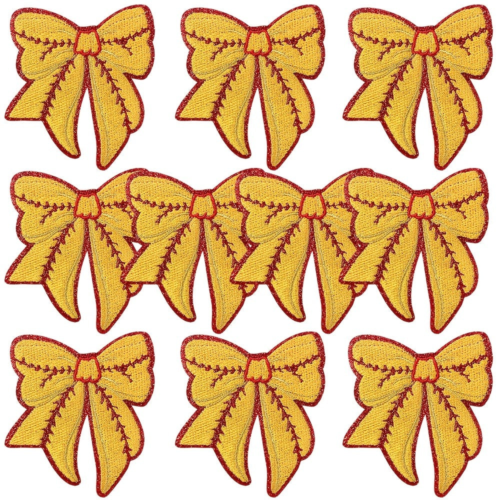 Embroidered Patch - Patches Set of 10 - Sports Bow Baseball Football Rugby Iron-On Sew-On - product detail view 5