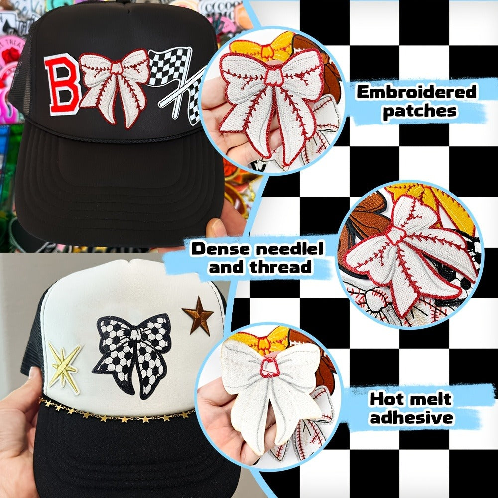 Embroidered Patch - Patches Set of 10 - Sports Bow Baseball Football Rugby Iron-On Sew-On - product detail view 9
