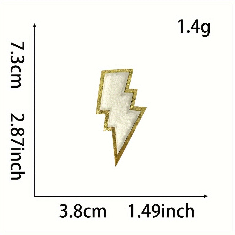 Embroidered Patch - Patches Set of 20 - Colorful Lightning Bolt Iron-On Appliques for - product detail view 6