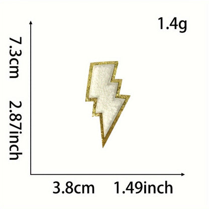 Embroidered Patch - Patches Set of 20 - Colorful Lightning Bolt Iron-On Appliques for - product detail view 6
