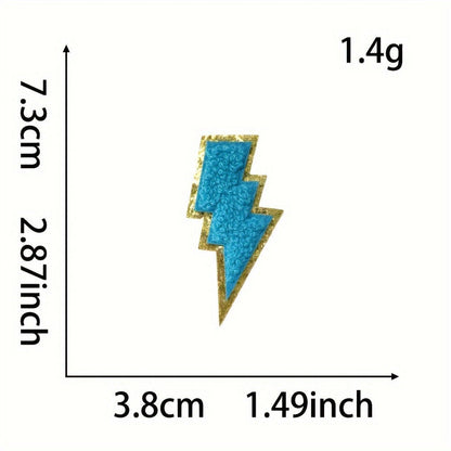 Embroidered Patch - Patches Set of 20 - Glitter Rainbow Flower Plush Self-Adhesive Appliques - product detail view 3