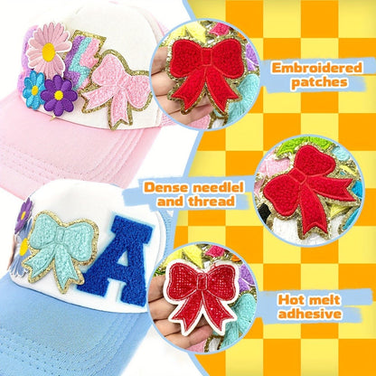 Embroidered Patch - Patches Set of 20 - Glitter Rainbow Flower Plush Self-Adhesive Appliques - product detail view 8