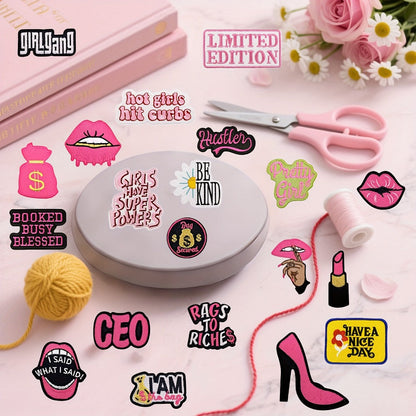 Embroidered Patch - Patches Set of 20 - Hot Pink Women Power Phrase Iron-On Sew-On Patches for - product detail view 4
