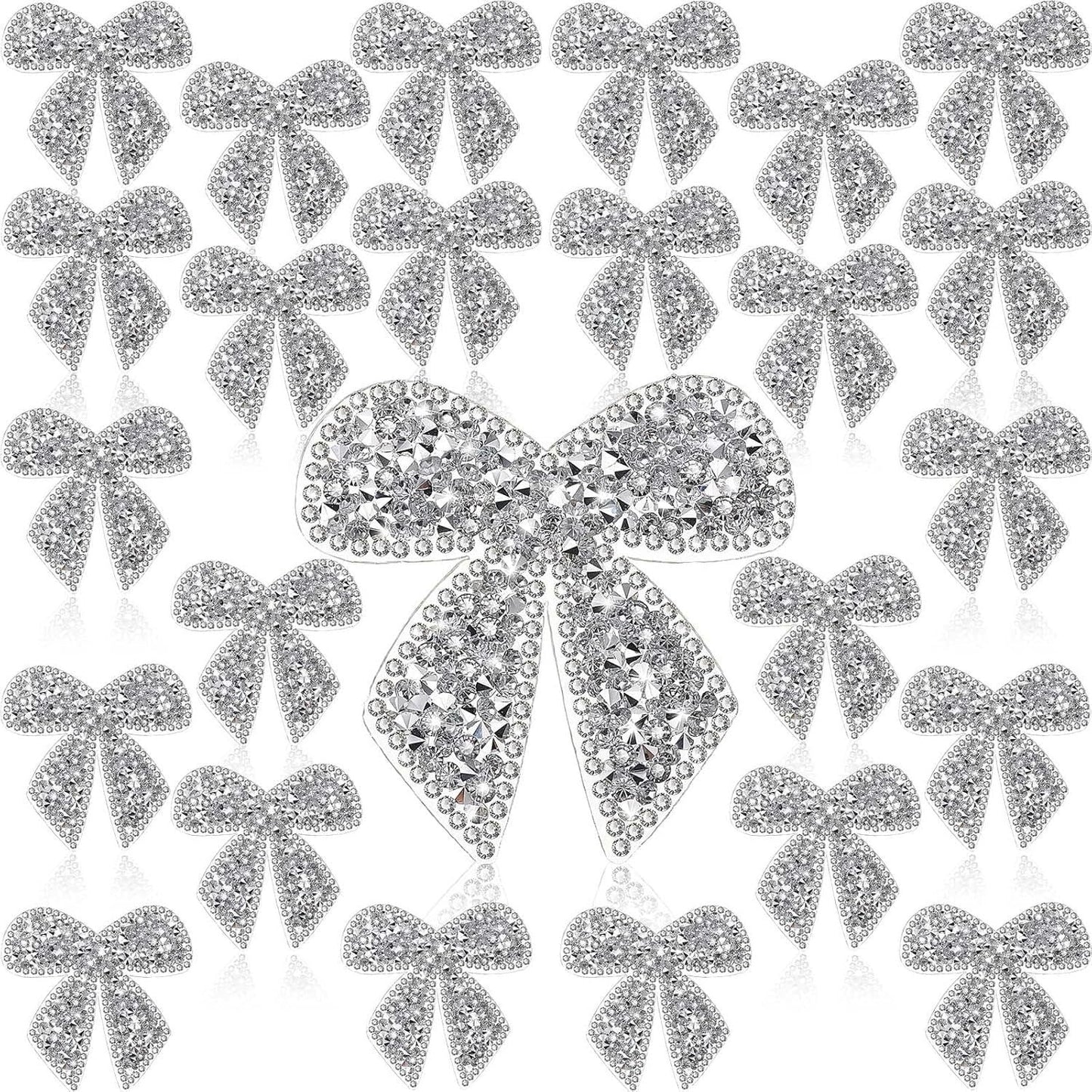 Embroidered Patch - Patches Set of 24 - Shimmering Bow Rhinestone Crystal Iron-On Patches for - product detail view 7