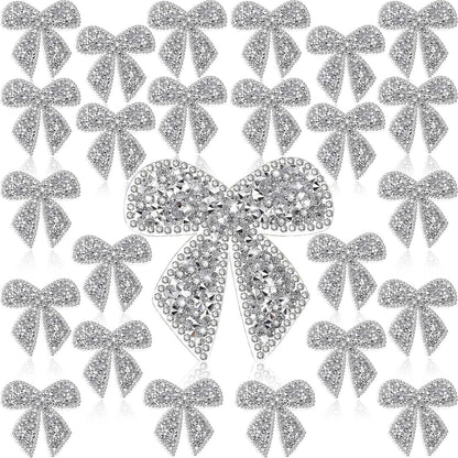 Embroidered Patch - Patches Set of 24 - Shimmering Bow Rhinestone Crystal Iron-On Patches for - product detail view 7