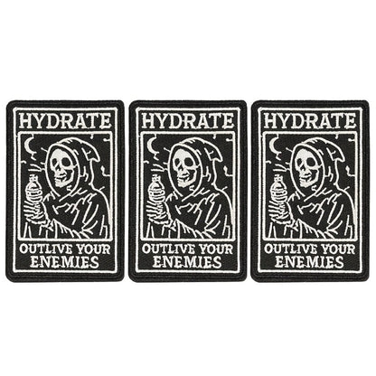 Embroidered Patch - Patches Set of 3 - Gothic Skull Hydration Meme Iron-On Sew-On Patches for - product detail view 3