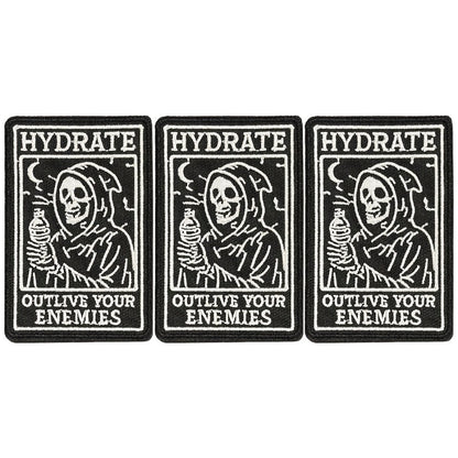 Embroidered Patch - Patches Set of 3 - Gothic Skull Hydration Meme Iron-On Sew-On Patches for - product detail view 4