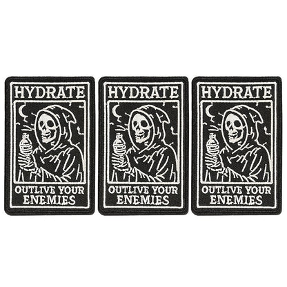 Embroidered Patch - Patches Set of 3 - Gothic Skull Hydration Meme Iron-On Sew-On Patches for - product detail view 12
