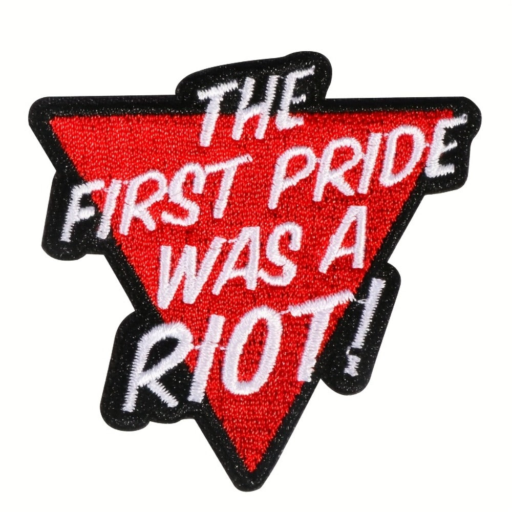 Embroidered Patch - Patches Set of 3 - Pride Triangle "The First Pride Was A Riot" Iron-On - product detail view 7