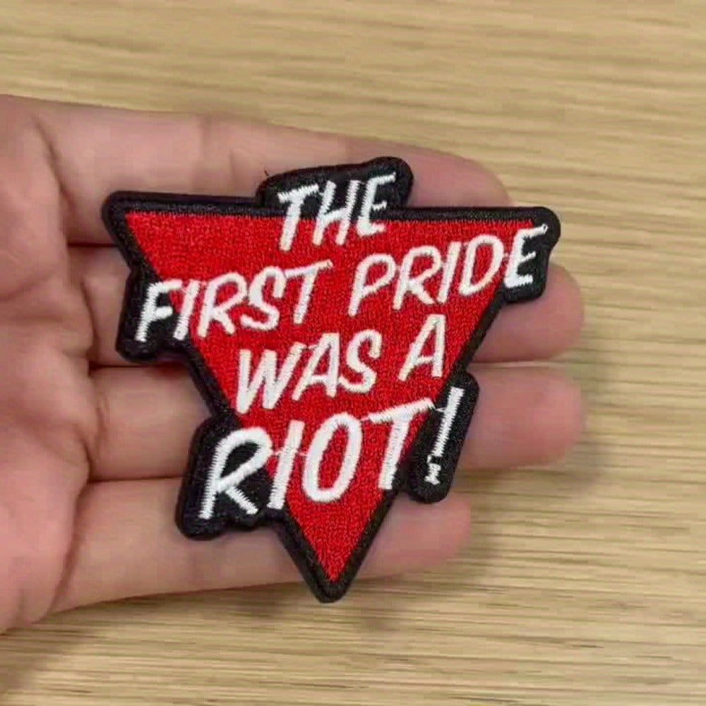 Embroidered Patch - Patches Set of 3 - Pride Triangle "The First Pride Was A Riot" Iron-On - product detail view 8
