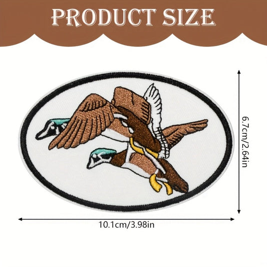 Embroidered Patch - Patches Set of 3 - Retro Duck Hunting Cartoon Iron-On Sew-On Patches for - product detail view 2