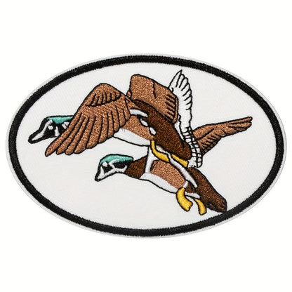 Embroidered Patch - Patches Set of 3 - Retro Duck Hunting Cartoon Iron-On Sew-On Patches for - product detail view 3