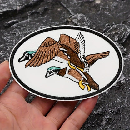 Embroidered Patch - Patches Set of 3 - Retro Duck Hunting Cartoon Iron-On Sew-On Patches for - product detail view 4