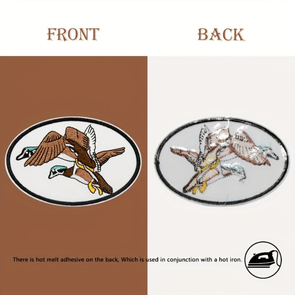 Embroidered Patch - Patches Set of 3 - Retro Duck Hunting Cartoon Iron-On Sew-On Patches for - product detail view 7