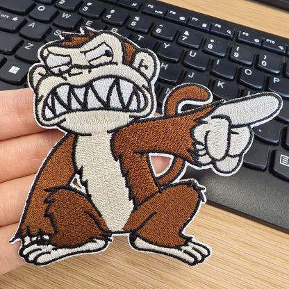 Embroidered Patch - Patches Set of 5 - Funny Monkey Iron-On Sew-On Patches for Jackets - product detail view 4