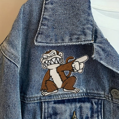 Embroidered Patch - Patches Set of 5 - Funny Monkey Iron-On Sew-On Patches for Jackets - product detail view 6