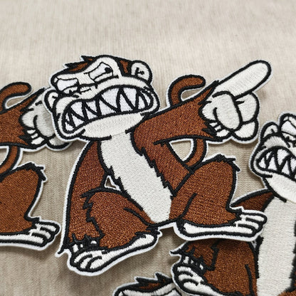 Embroidered Patch - Patches Set of 5 - Funny Monkey Iron-On Sew-On Patches for Jackets - product detail view 8