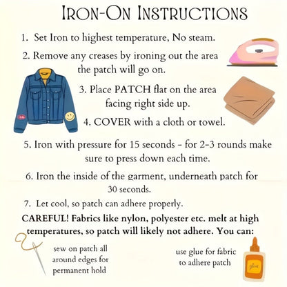 Embroidered Patch - Patches Set of 5 - Funny Monkey Iron-On Sew-On Patches for Jackets - product detail view 10