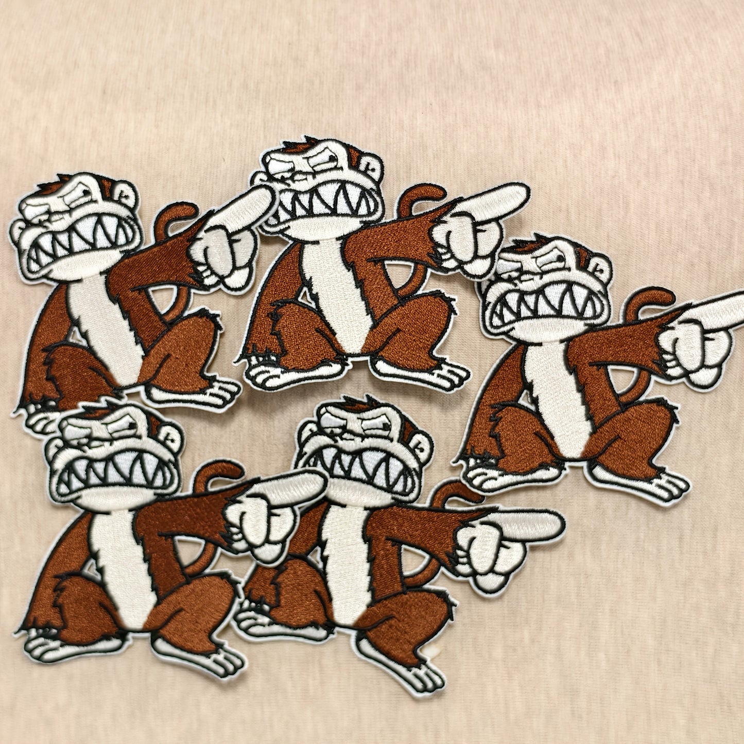 Embroidered Patch - Patches Set of 5 - Funny Monkey Iron-On Sew-On Patches for Jackets - product detail view 11