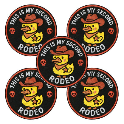 Embroidered Patch - Patches Set of 5 - Funny Cowboy Duck "This Is My Second Rodeo" Iron-On - product detail view 14