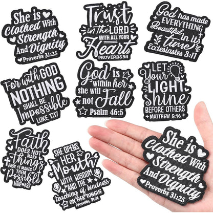 Embroidered Patch - Patches Set of 8 - Christian Bible Faith Verse Iron-On Sew-On Patches for - product detail view 11
