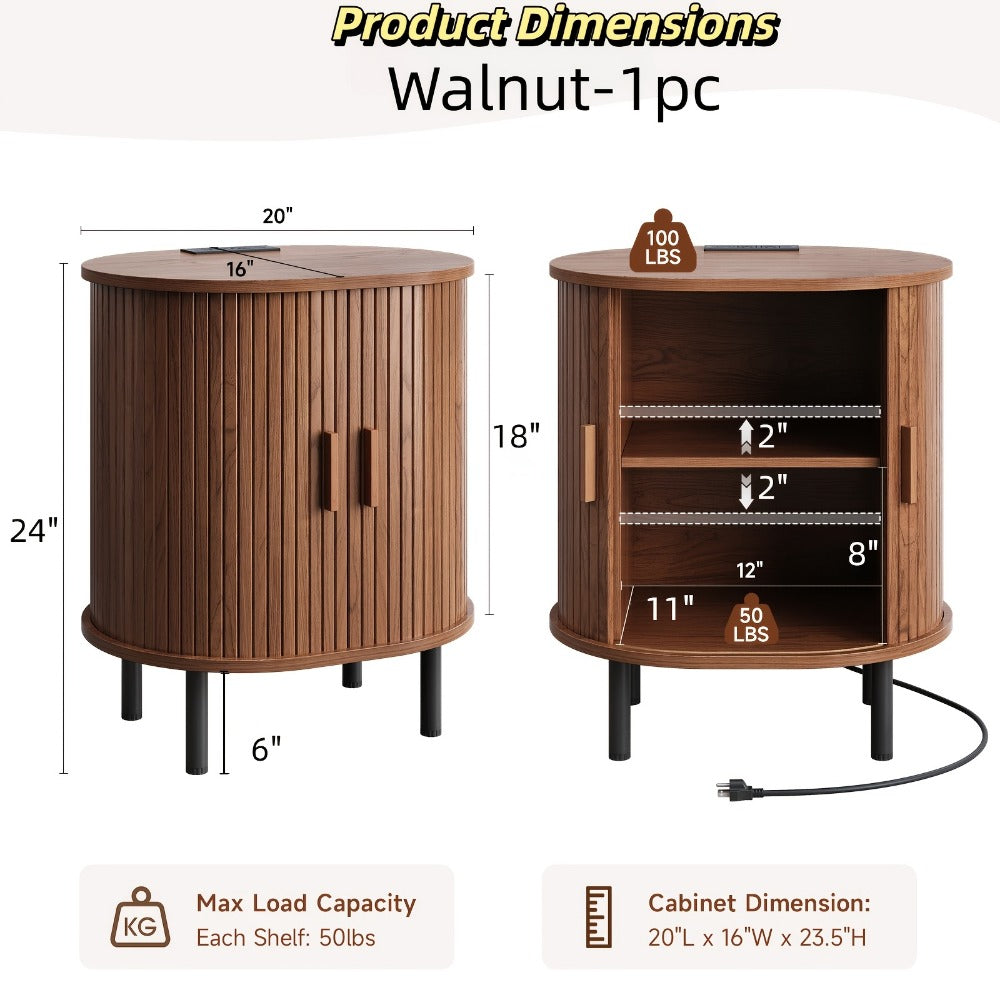 End Table with Charging Station for Work, Display, and Everyday Use in Living Room detail image