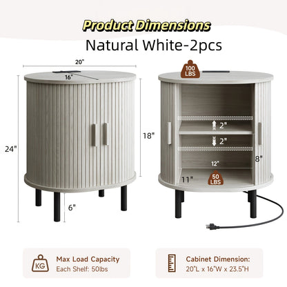 End Table shown in the Natural White-2pcs option