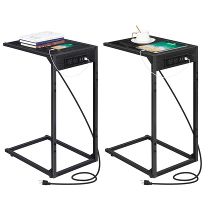 End Table shown in the Black-2pcs-with charging option