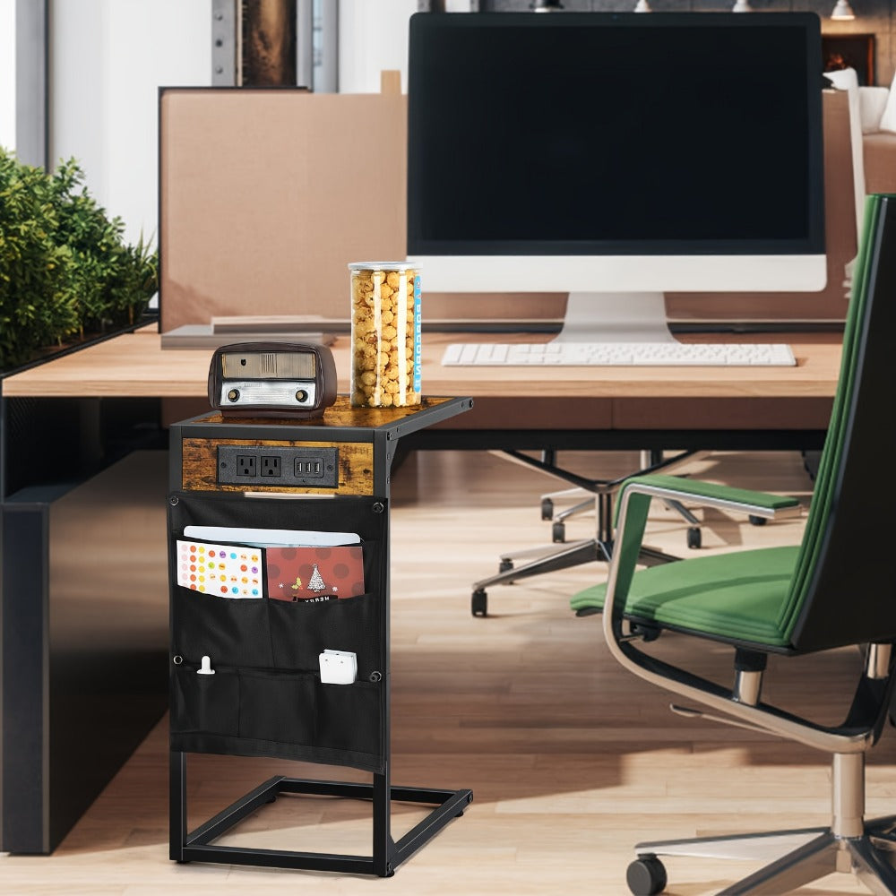 End Table with Storage Bag, Bedside Side Table for Living Room detail image - detail view 13