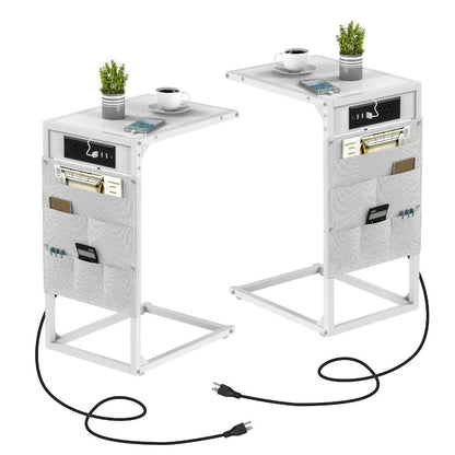 End Table with Storage Bag, Bedside Side Table for Living Room detail image - detail view 14