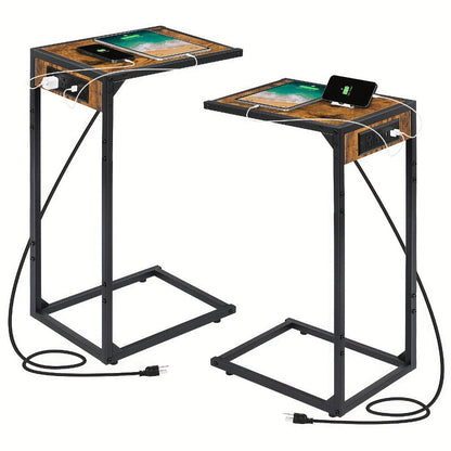 End Table with Storage Bag, Bedside Side Table for Living Room detail image - detail view 3