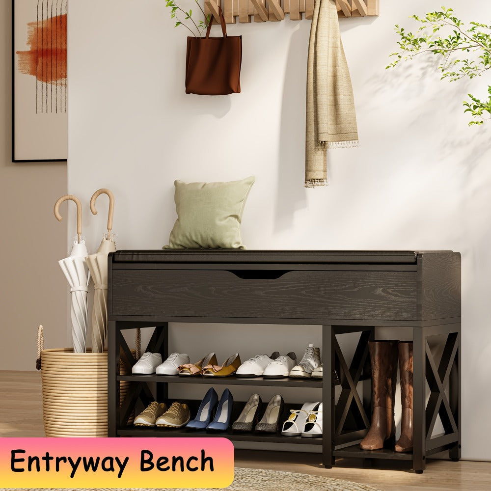 Entryway Bench with Padded Seat for Comfortable Everyday, with Multiple Color Options detail image - detail view 3