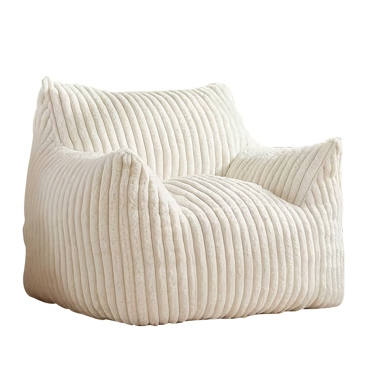 Bean Bag Chair shown in the Beige - Without Footrest option