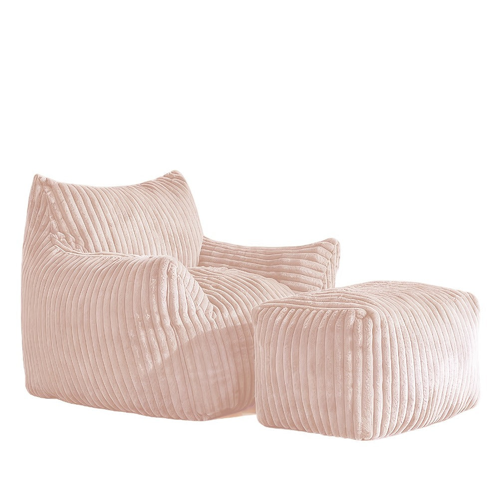 Extra-Large Bean Bag Chair with Footrest, Casual Reading Seat for Living Room detail image - detail view 11