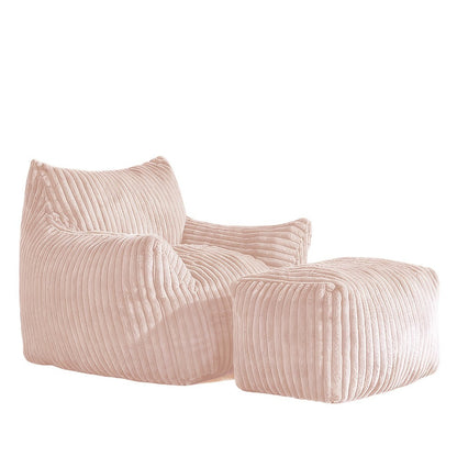 Extra-Large Bean Bag Chair with Footrest, Casual Reading Seat for Living Room detail image - detail view 11